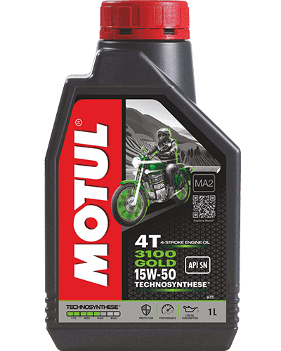 Motul 3100 4T GOLD 15W50 fully synthetic bike engine oil 1L pack